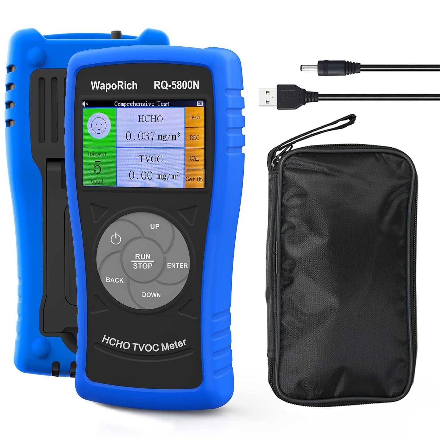 Air Quality Pollution Monitor, Formaldehyde Detector 0-2.50 mg/m3 Professional air Quality Tester Indoor TVOC, for Home Office and Various Occasions Colorful LCD Screen & USB Charging