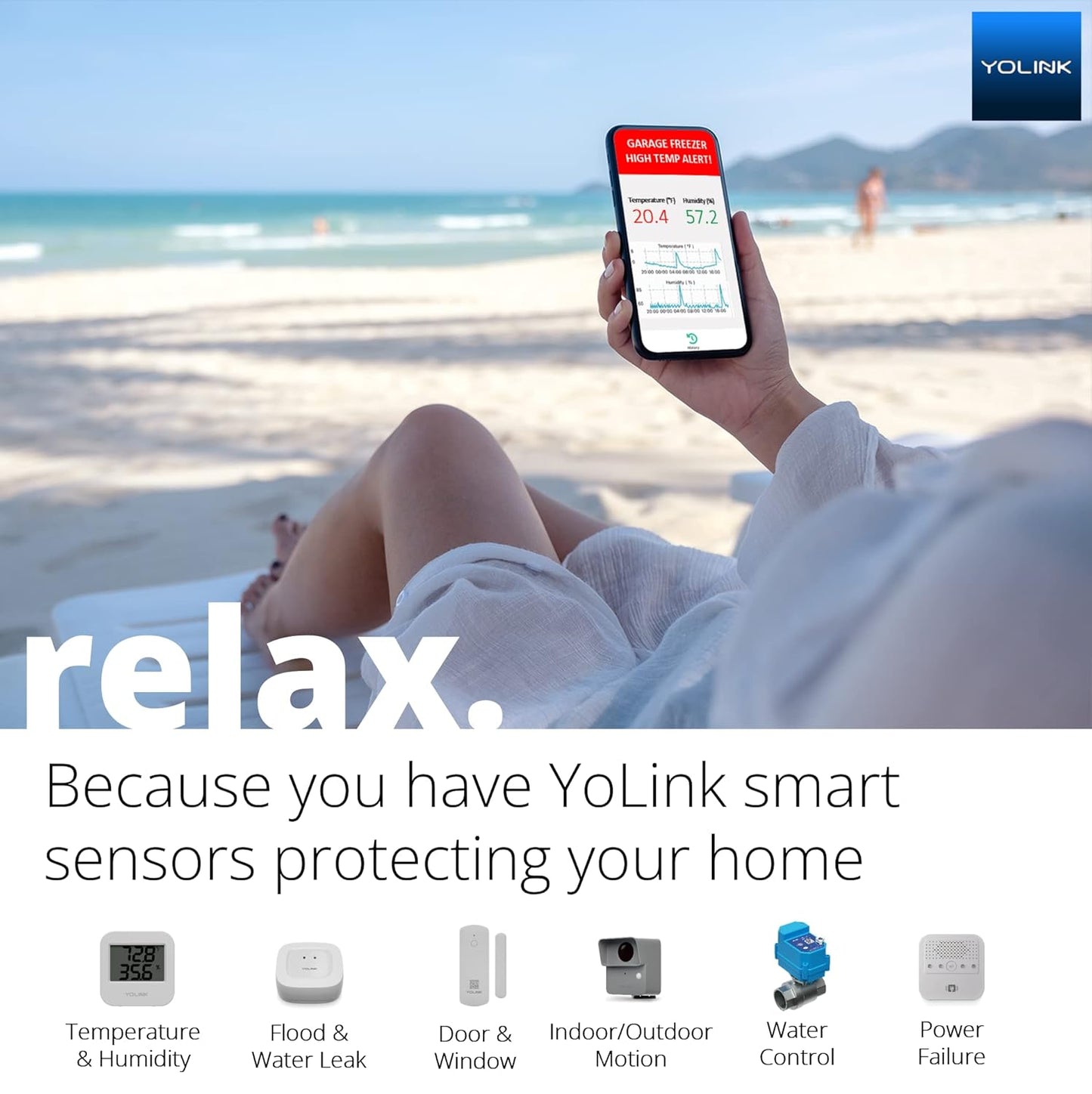 YoLink SpeakerHub & Two Temp/Humidity Sensors Starter Kit – Audio Hub Plays Tones/Sounds, Spoken Messages, Text Messages, LoRa-Powered ¼ Mile Range, Compatible with IFTTT, WiFi Required