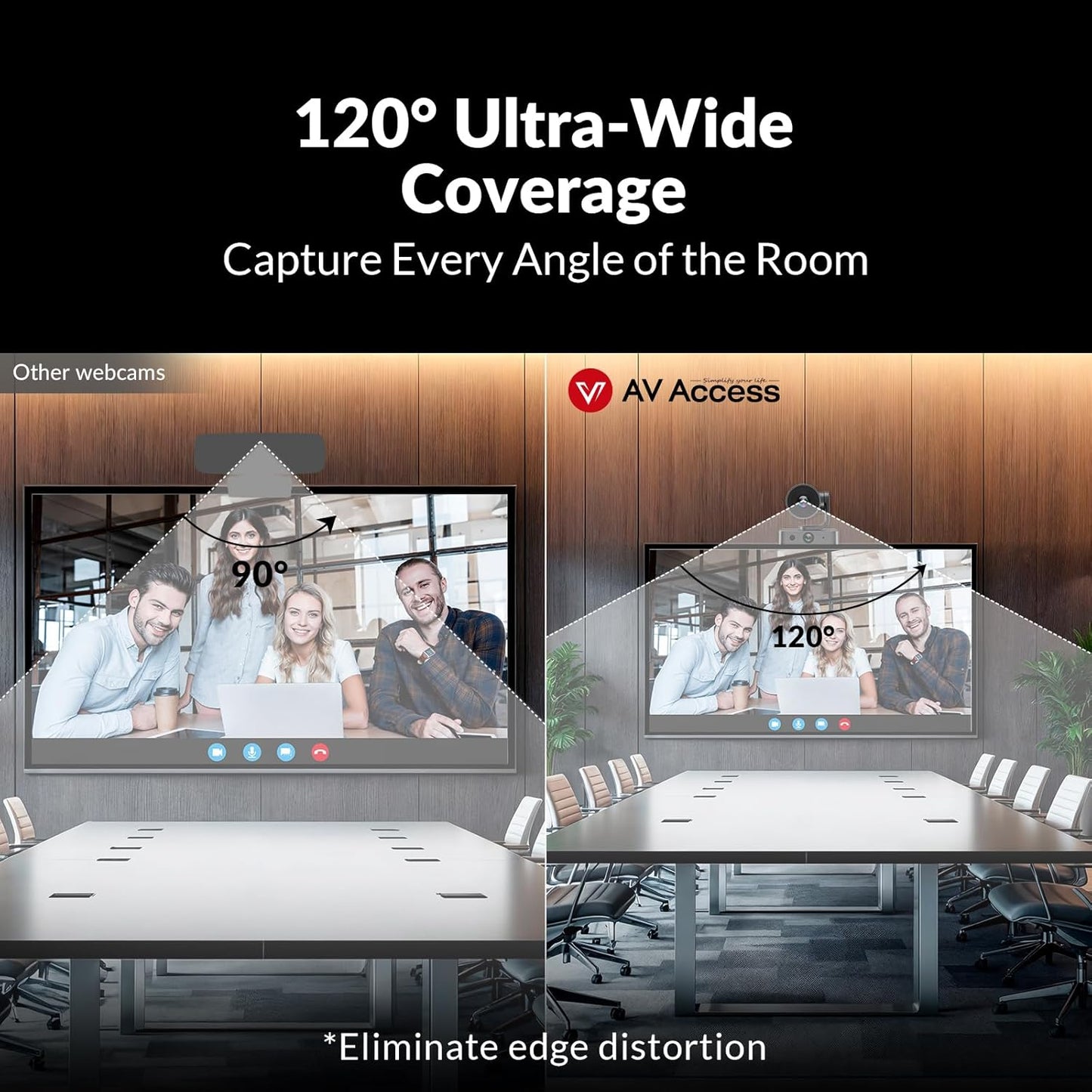 AV Access 4K Conference Room Camera, Dual Lens Cam(4K AI Tracking Cam and 1080P Panoramic Cam),3X Optical/5X Digital Zoom, 120° FOV, Auto Framing, Individuals Gallery, Works with Meet,Teams,Zoom