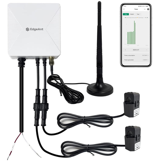 WiFi Energy Monitor with 2 * 80A Clamps, Real-Time Electricity Tracking, Smart Home Power Management, WiFi Meter Solar/Net Metering, Home Energy Automation and Control