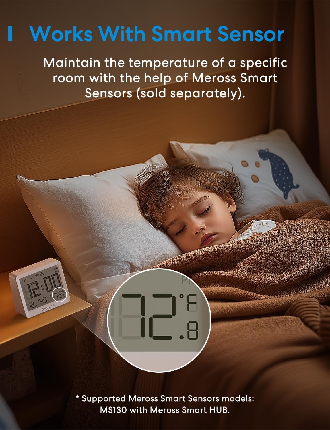 meross Smart Thermostat for Home, WiFi Thermostat Works with Matter, Alexa, Apple Home, Google Assistant, App & Voice Control, 7x24h Scheduling, Energy Saving, C-Wire Required