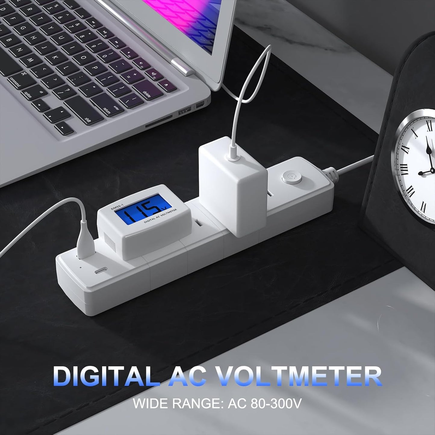 DROK Electric Voltage Testers 3pcs, AC 80-300V LCD Display Flat Plug Voltmeter Electrical Outlet Tester Plug in Digital Voltage Meter