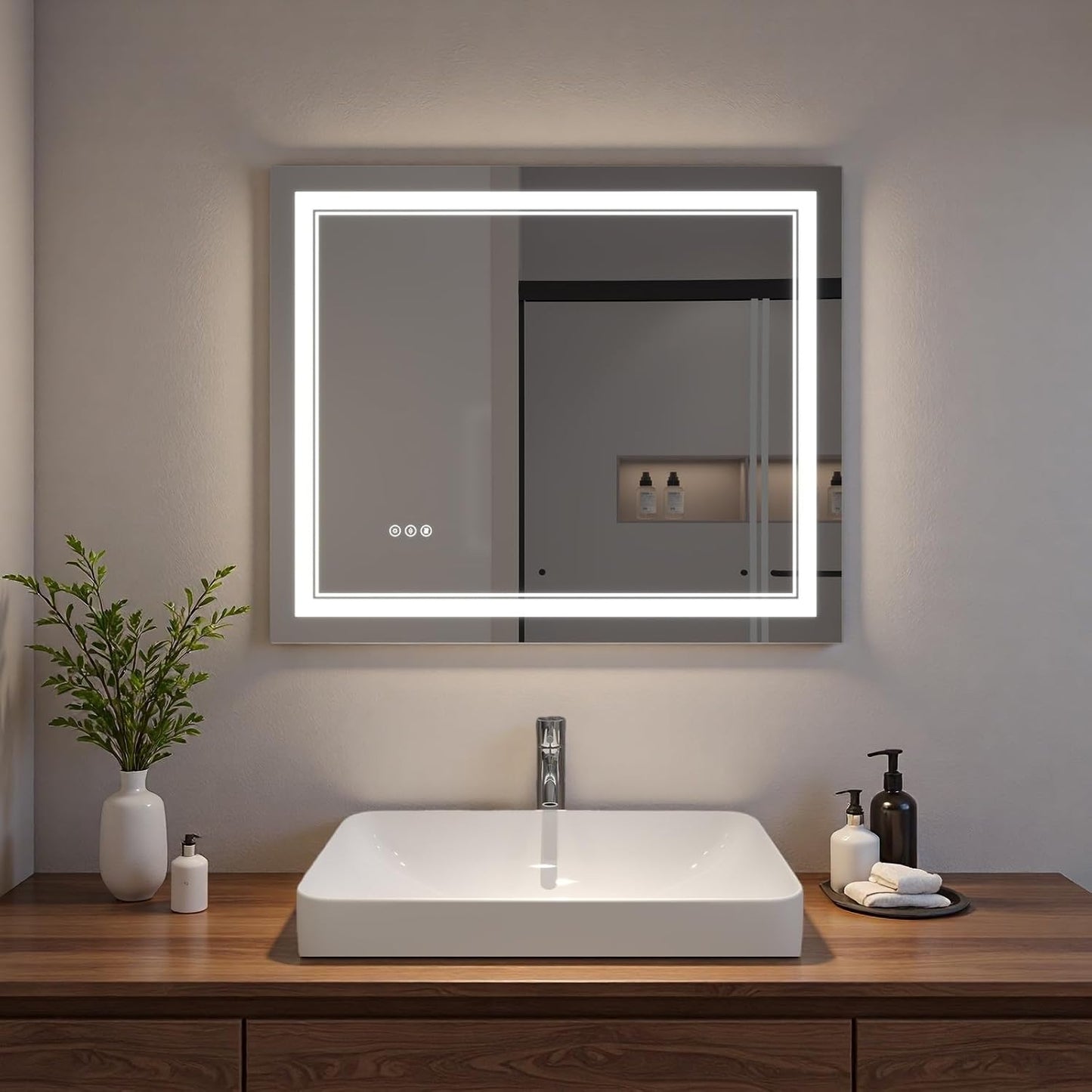 LED Bathroom Mirror with Lights, Wall Mirrors