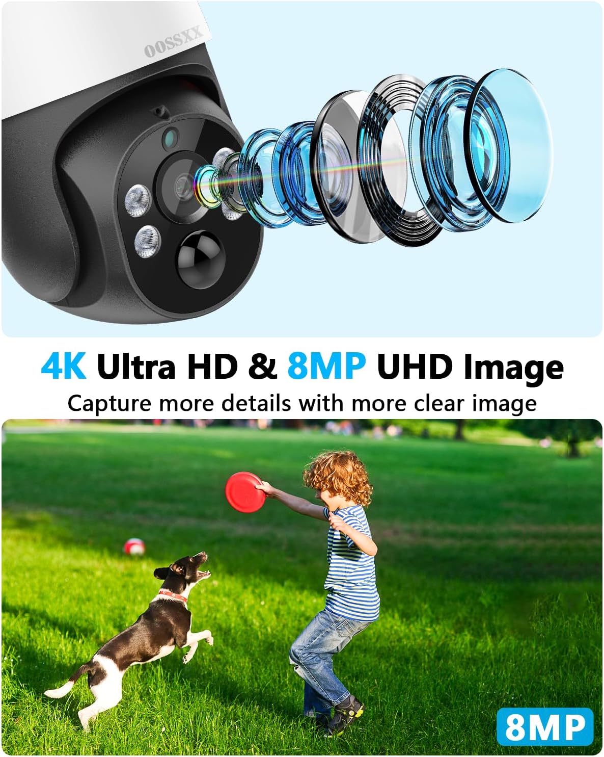 (Auto Tracking) 4K 2-Way Audio PTZ PoE Outdoor Wired Security Cameras System Home Wired Cameras Video Surveillance DVR Recorder System