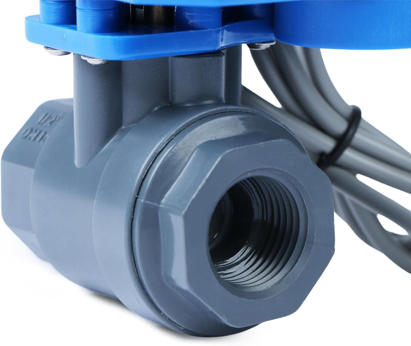 U.S. Solid 1/2 in UPVC Motorized Ball Valve - Plastic Electrical Ball Valve with Full Port, 2 Wire Auto Return, 9-36V AC/DC, Normally Closed