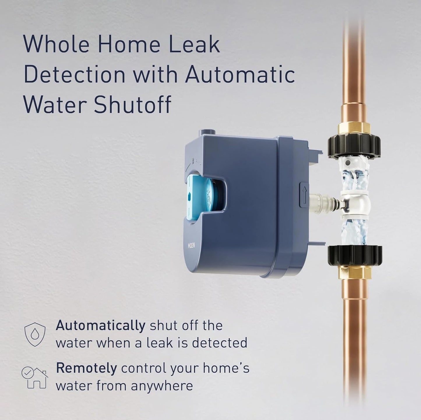 Moen 900-006 Flo by Moen 1-Inch Smart Water Shutoff with 920-005 Flo by Moen Smart Water Detector, 3-Pack