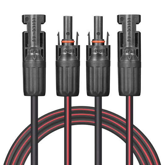 Solar Cable 30 Feet 2x12 AWG Twin Wire Solar Extension Cable, Copper Strand with Female and Male Connectors on Both Ends, Solar Panel Cable Wire & Adaptor for Home, Shop and RV Solar Panels