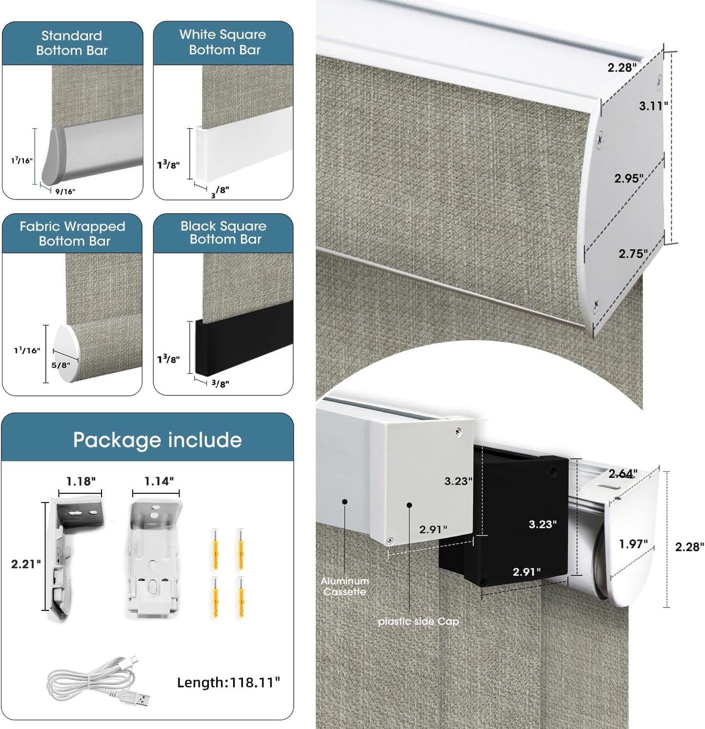 SmartWings Motorized 100% Blackout Shades Blinds, Custom Size, Cordless Window Shades with Rechargeable Battery, Work with Matter/Apple HomeKit, Alexa, Thread/Zigbee, Remote Optional, Vigor Sage