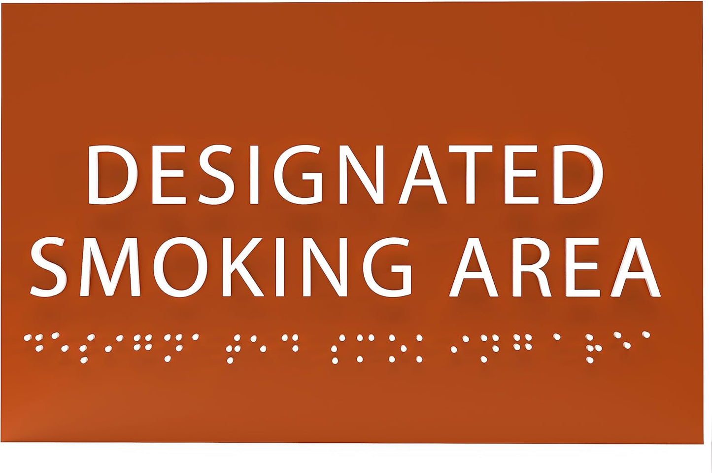 6" X4" Designated Smoking Area Sign - ADA Compliant Tactile Graphics Grade 2 Braille Text | Smoking Permitted Wall Signs for Offices, Private Businesses, Schools, and Restaurants