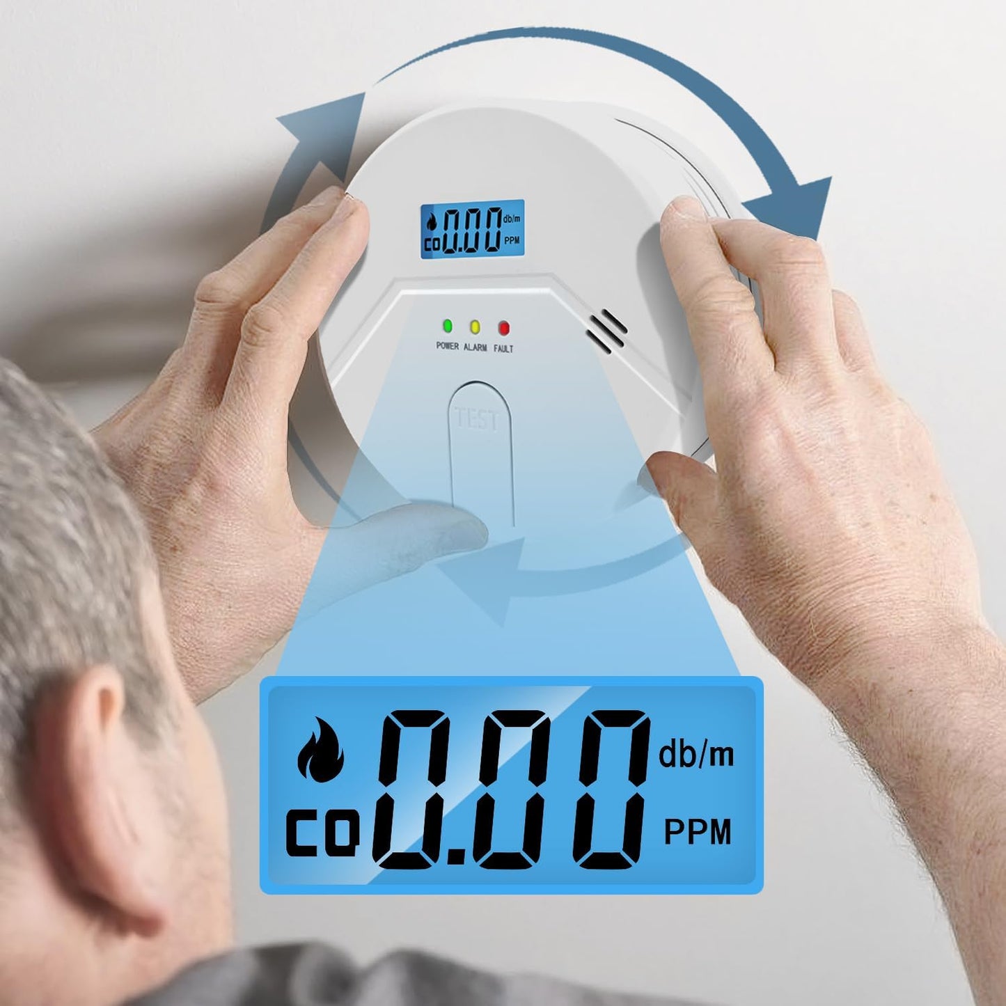 Smoke and Carbon Monoxide Detector, 2 in 1,Smoke detectors,Carbon Monoxide Detector,Easy Install,3 * 1.5V AA Battery