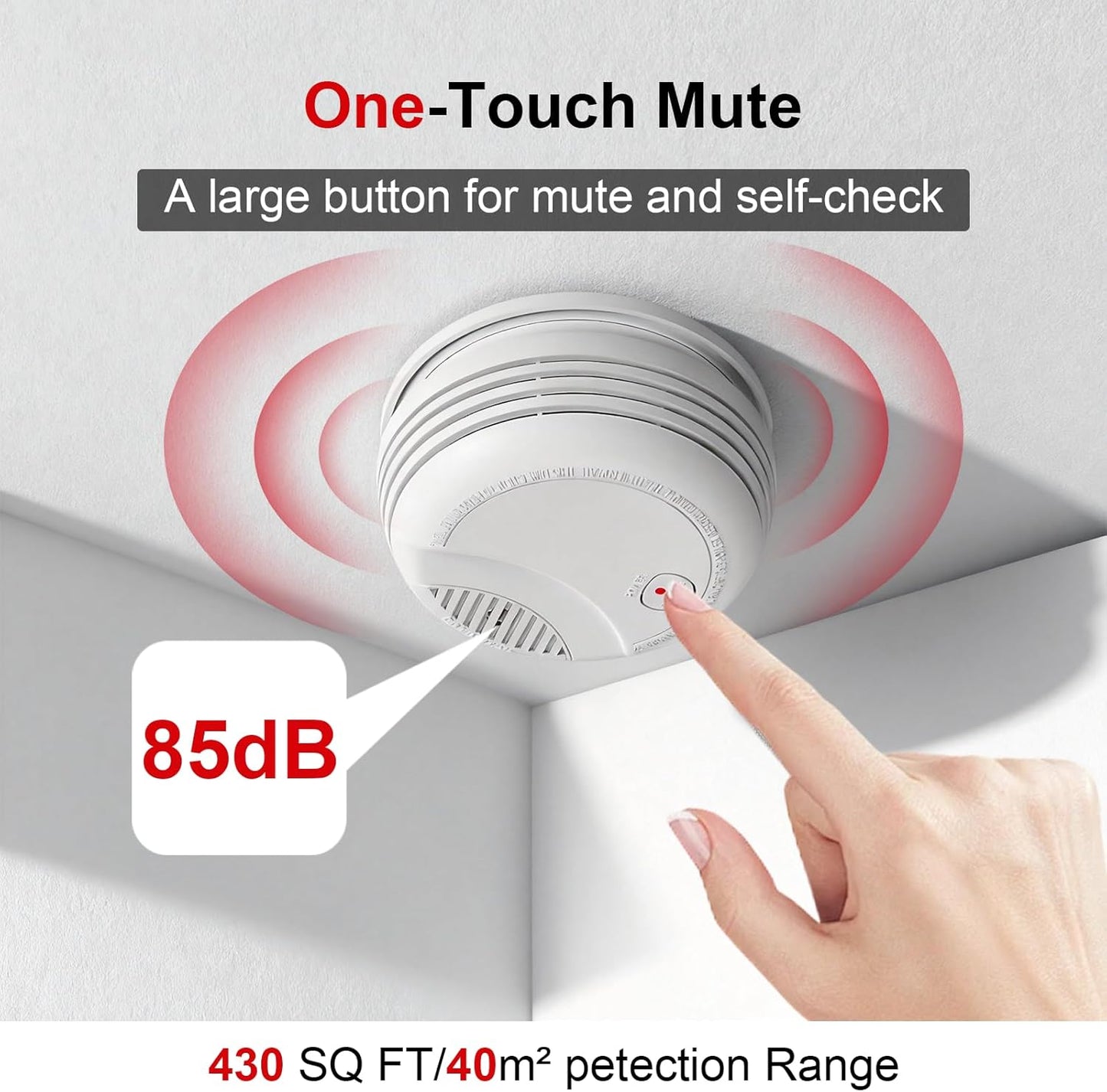 4 Pack Wireless Smoke Detectors for Home,Photoelectric Wireless Fire Alarms 10 Year Battery Powered Design(not Included),Portable Operated for Travel,Attic Fire Alarm Universal RV Smoke Detector