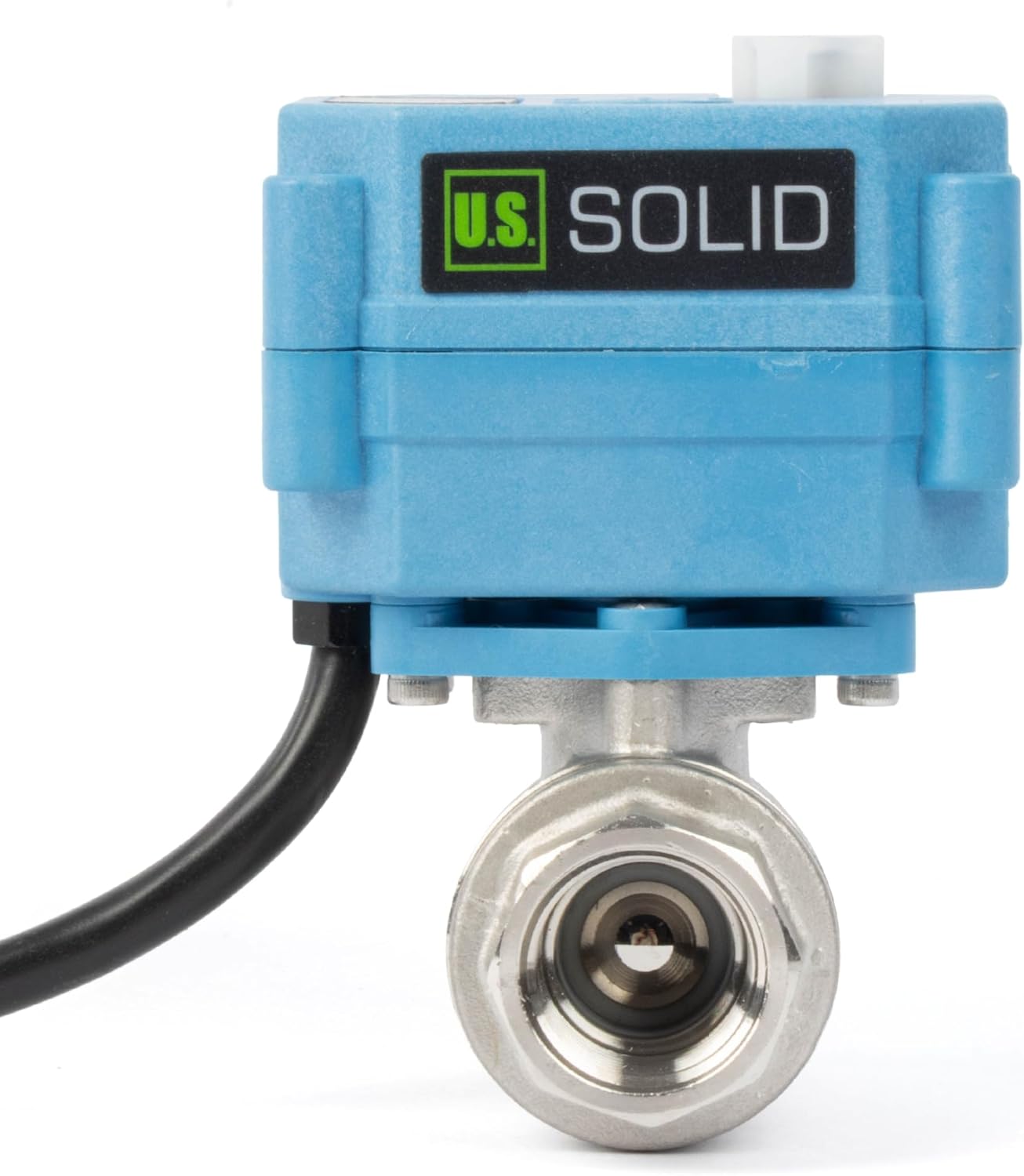 U.S. Solid 1/2 inch NPT 304 Stainless Steel Motorized Ball Valve - Plastic Electrical Ball Valve, 2 Wire Auto Return, AC 110~230V, Normally Closed, IP67, NSF Certified