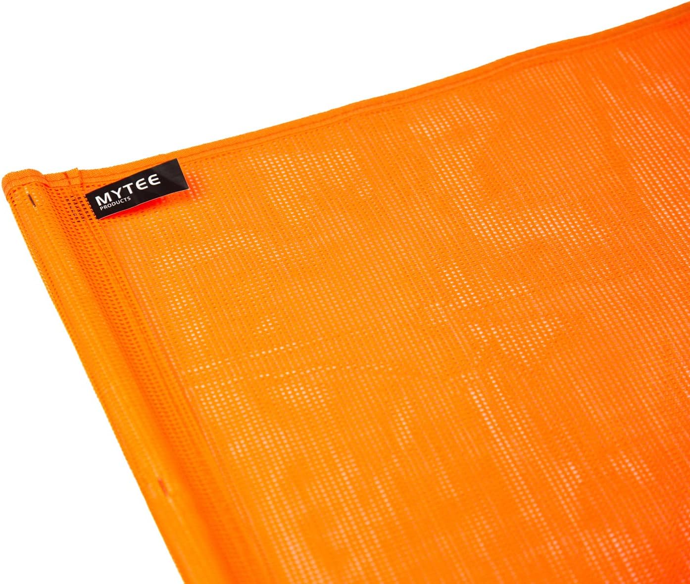 Mytee Products Orange Safety Flags for Trucks with Dowel, DOT Compliant - 18 Inch x 18 Inch High Visibility Vinyl Mesh Warning Flags, 16 Pack