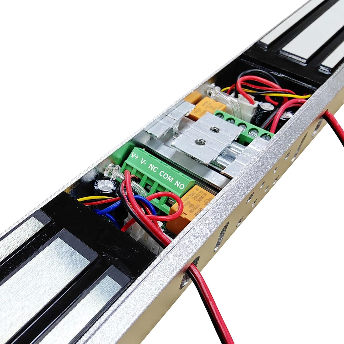 Dual Door Electromagnetic Lock 600lbs | 12V with LED Indicator | NO/NC Options | Fits Double Door Access Control with Z and L Bracket (Dual Door Magnetic Lock 600lbs+Z and L Aluminum Alloy Bracket)