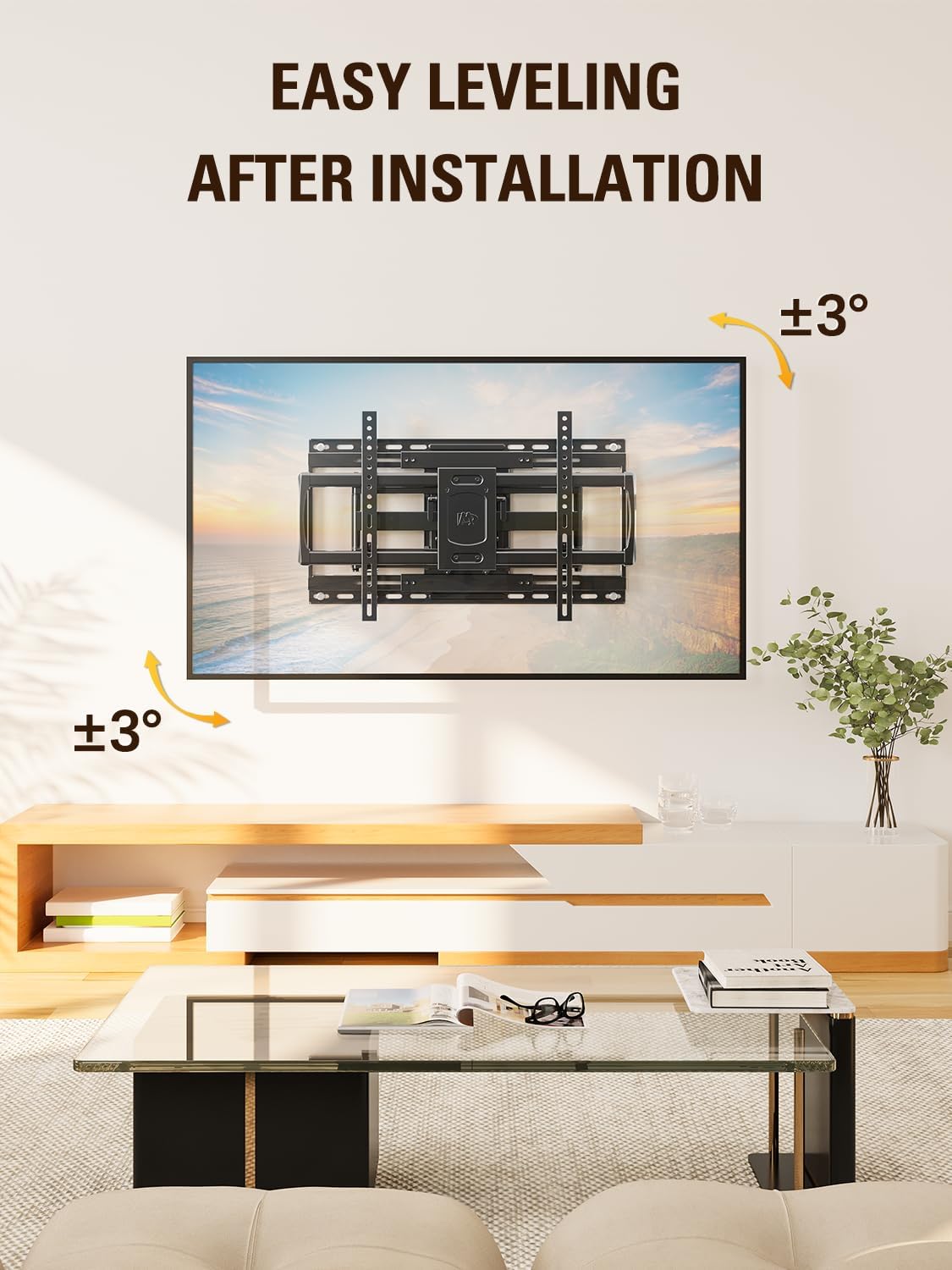 Mounting Dream Sliding TV Wall Mount for 42-86" TVs, Full Motion Articulating Dual Arms, Easy TV Centering, Max VESA 600x400mm, 132 lbs, MD2198