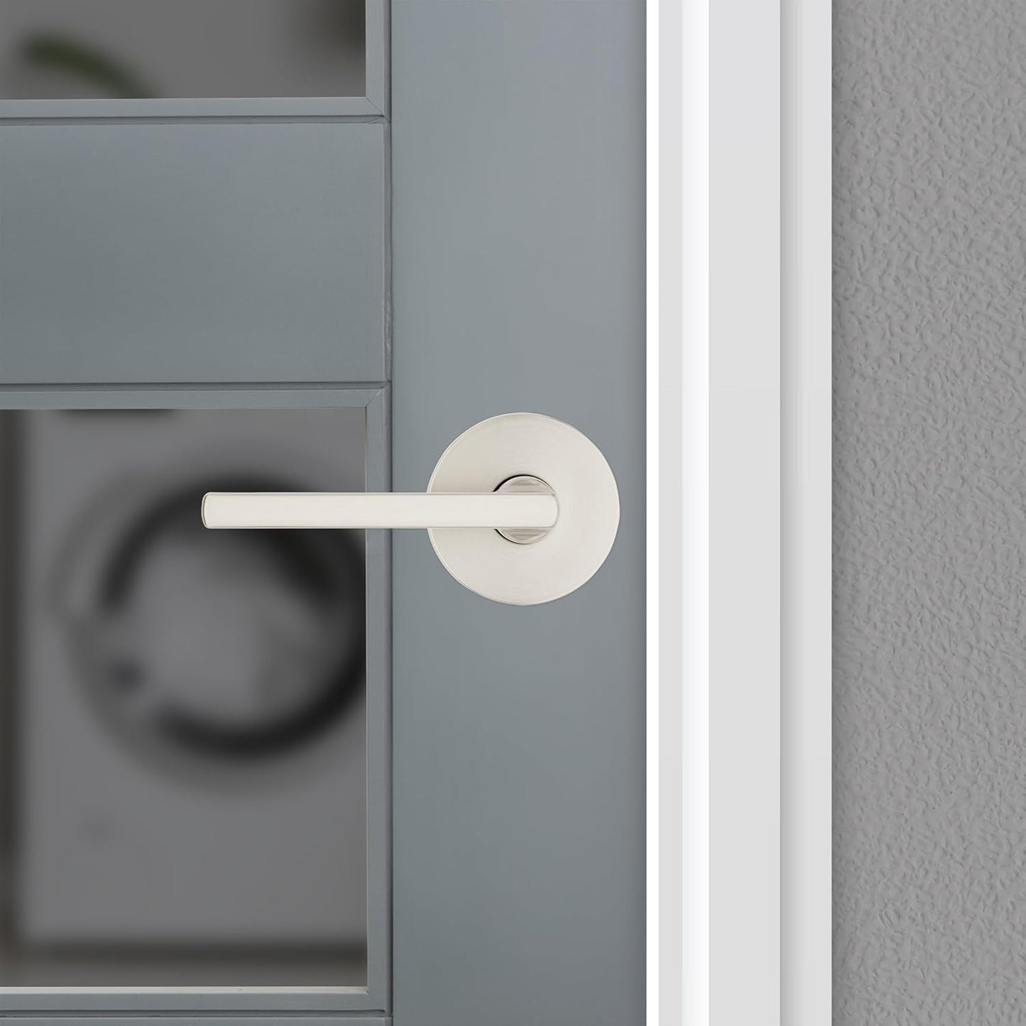 Kwikset Halifax Interior Passage Door Knob, Round Handle for Closet and Hallway Doors, Non-Locking Doorknob in Satin Nickel, with Microban Protection