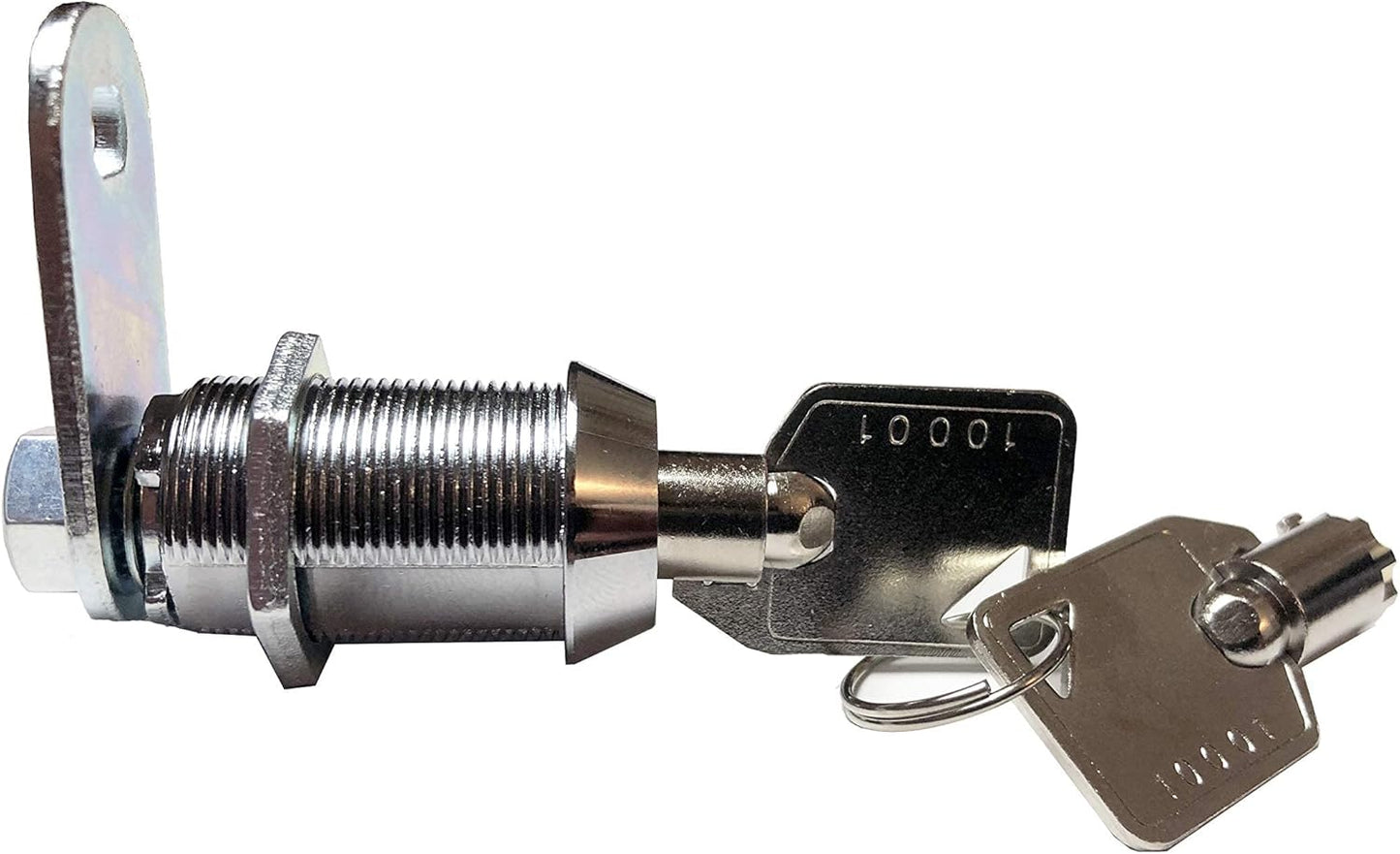 Kingsley Tubular Cam Lock with 1-1/8" Cylinder - Chrome Finish, Keyed Alike - Replacement Lock for RVs, Campers, Cabinets, Tool Boxes, Arcade Machines