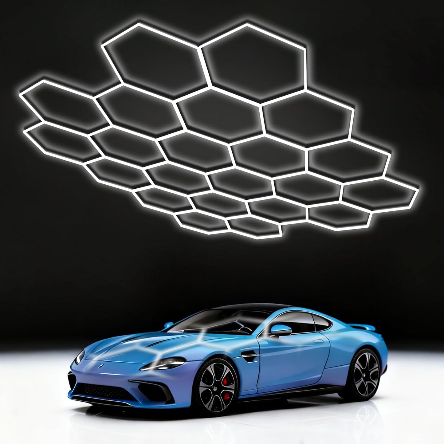 MODERN 22-Grid Hexagon LED Garage Lights, 89640 Lumens 6500K, Octagon Honeycomb Design for Garage, Workshop, Gym & Warehouse (83-Pack, White)