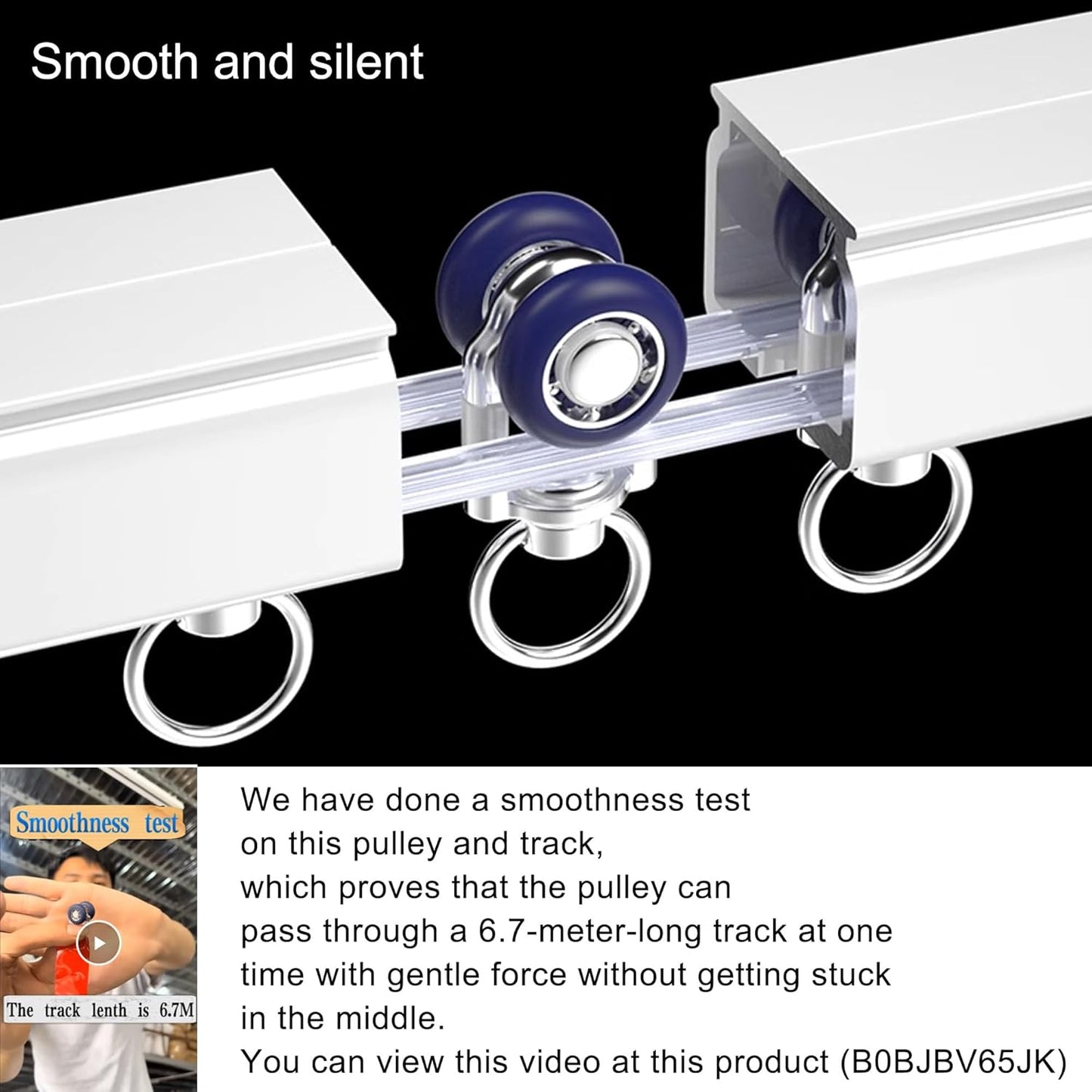 Ceiling Mounted Curtain Track - Rail for Drapes, Room Dividers - Sliding Curtain Rail for Living Room (White, 4.5m)