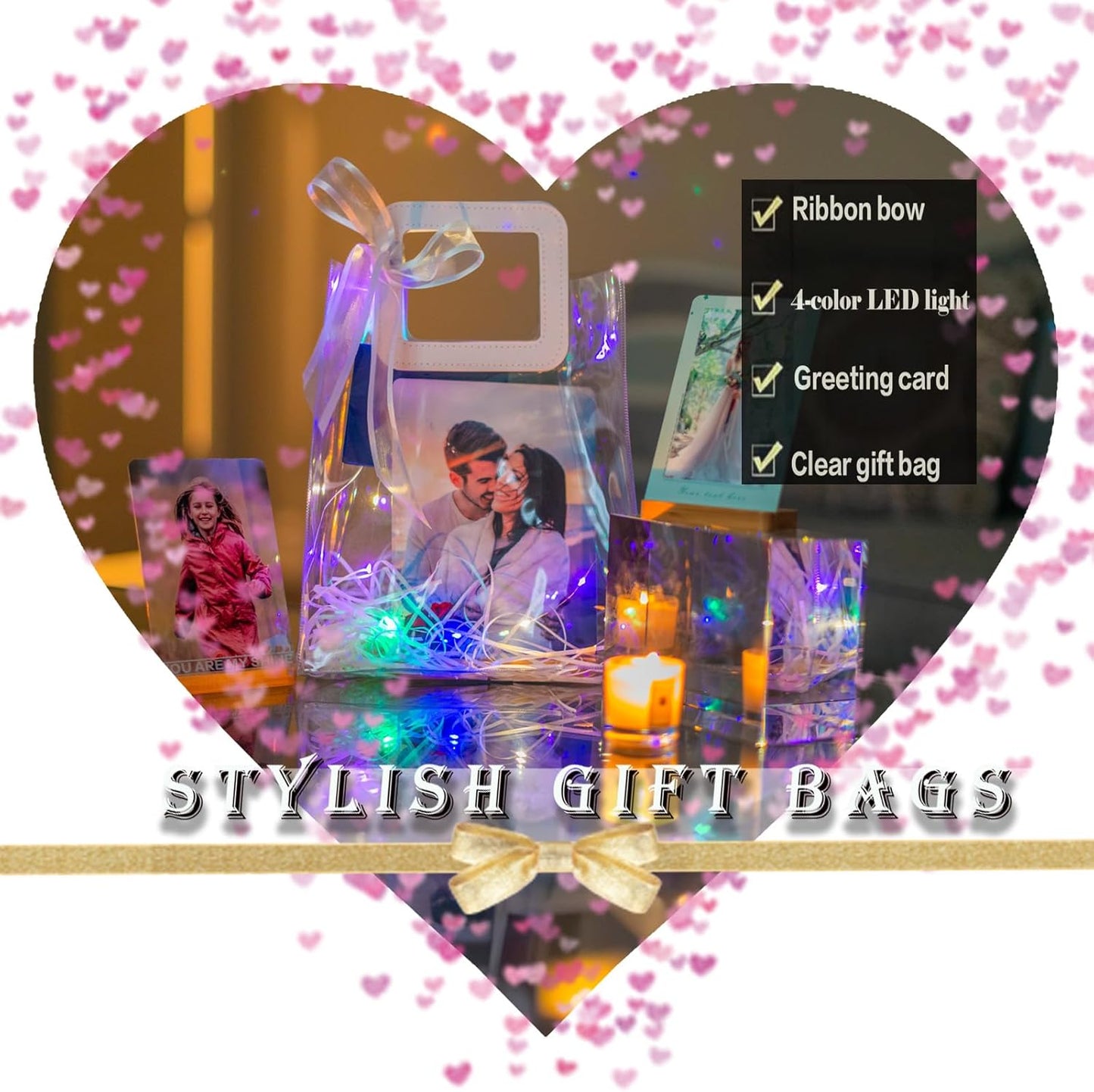 LOUISMIAA Custom Metal Picture Frame Prints,Personalized Photo Frames with Easel,Customized Metal Collage Picture Frame Gift for Family, Lover and Friend,Couple