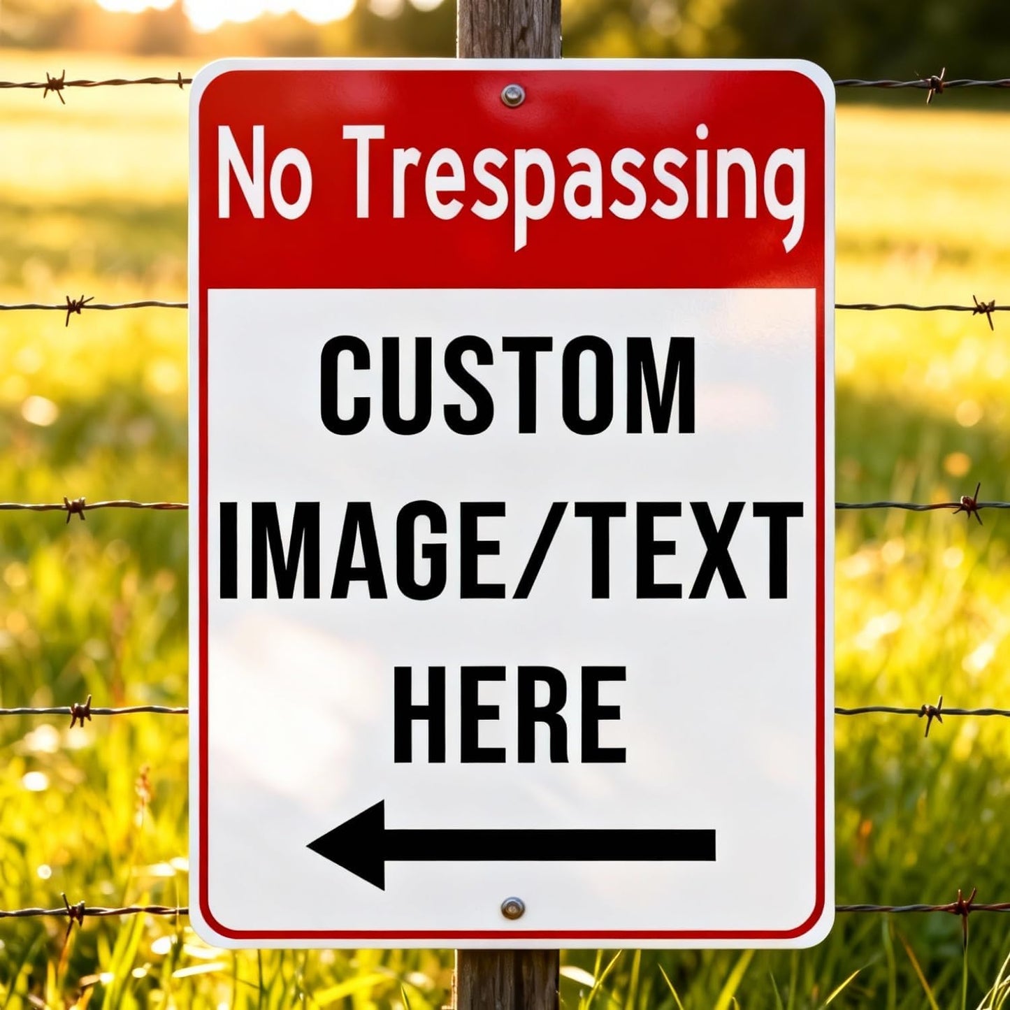 Custom No Trespassing Sign for Private Property – 16x22 Inch Aluminum, Rust-Free Weatherproof Outdoor Sign, Reflective Option, Glow-in-the-Dark, Single/Double Sided