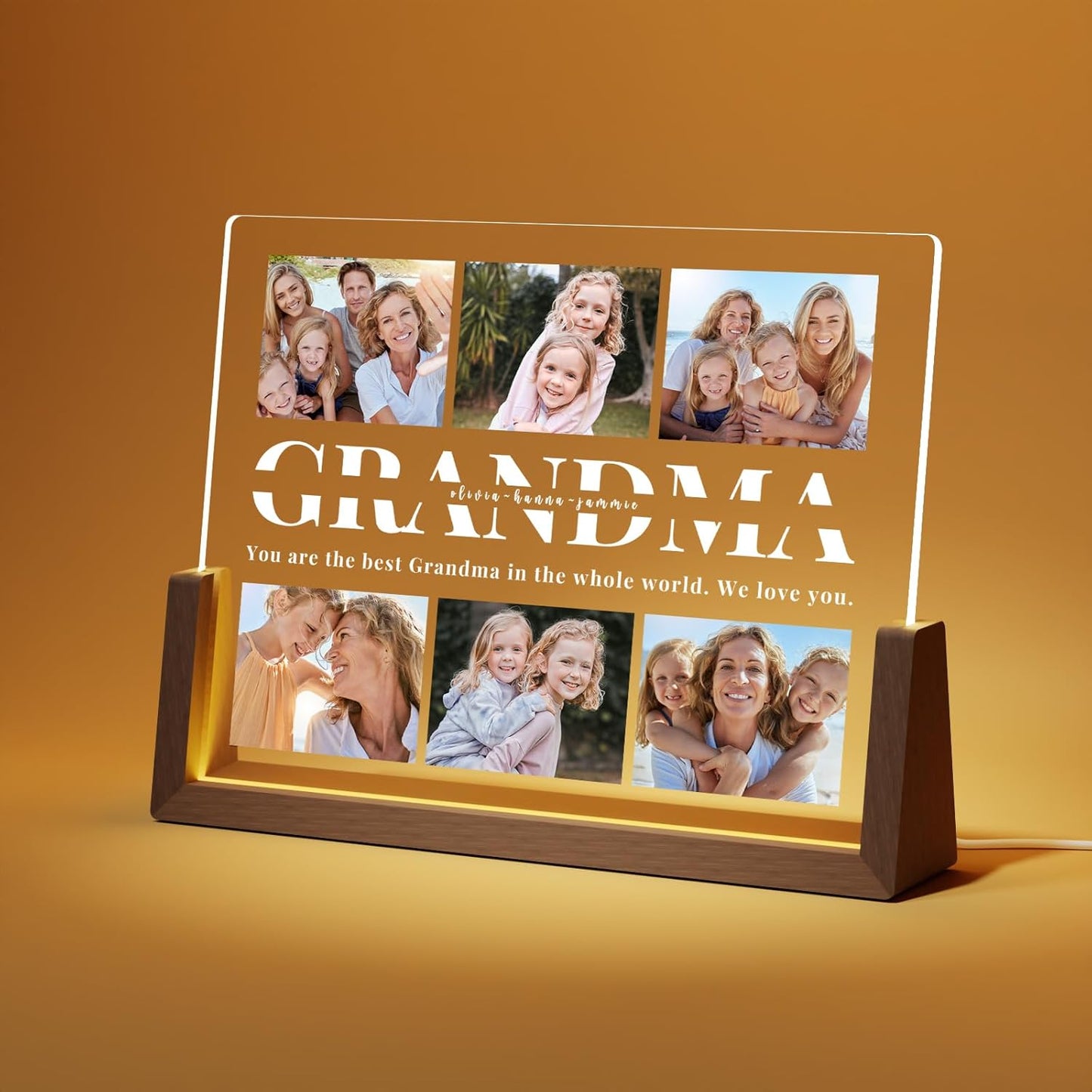 Photo Decorative Plaque Personalized Grandma Gifts, Custom Grandma Gifts for Mothers Day from Grandkids, Customized Grandma Picture Frame, Best Grandma Ever Gifts on Birthday
