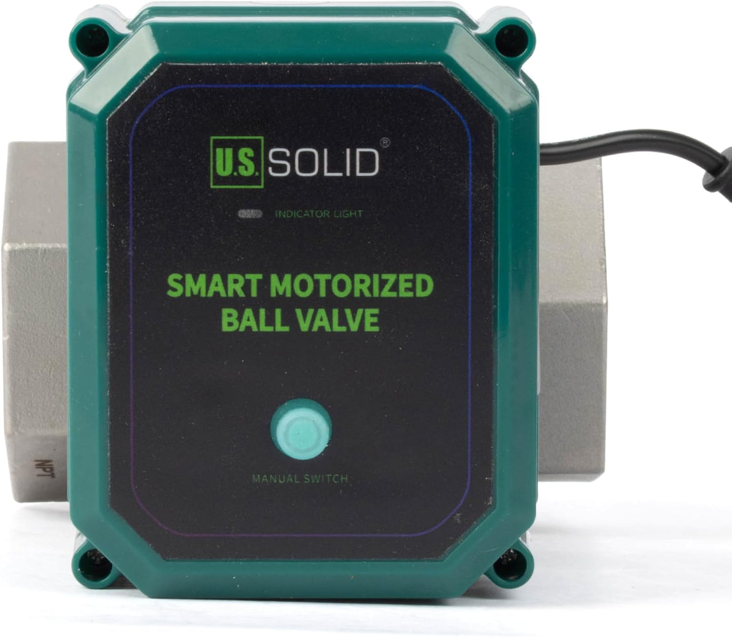 U.S. Solid 1-1/2" Smart Motorized Ball Valve - Remote App Mobile Control Stainless Steel Electrical Ball Valve with Manual Switch, 5V DC USB Connection