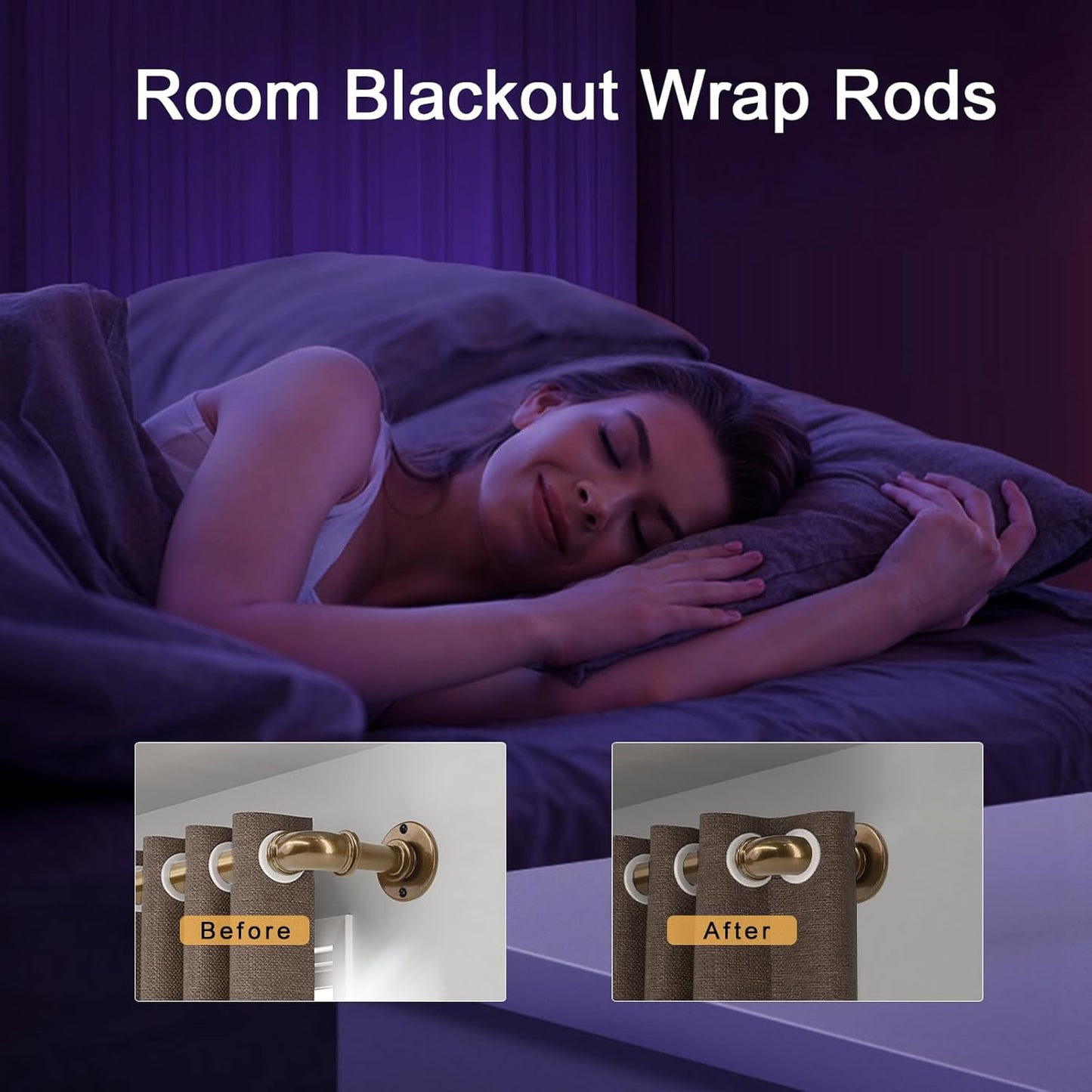 Industrial Curtain Rods 18 to 120 in,Blackout Curtain Rod,Adjustable Length,1 in Diameter Pipe,Wall or Ceiling Mounted,for Bedroom and Living Room (Coffee Gold 18” to 120”)