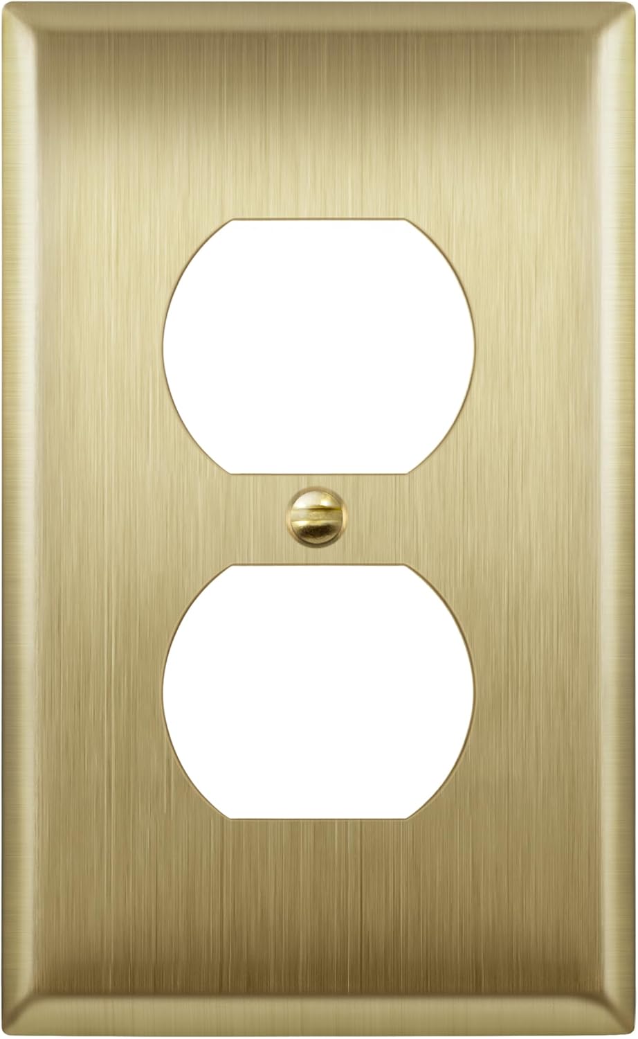 ENERLITES Duplex Receptacle Metal Wall Plate, Outlet Cover, Corrosion Resistant, Size 1-Gang 4.50" x 2.76", Stainless Steel 201, 7721-BB, Brushed Brass, Gold, Standard