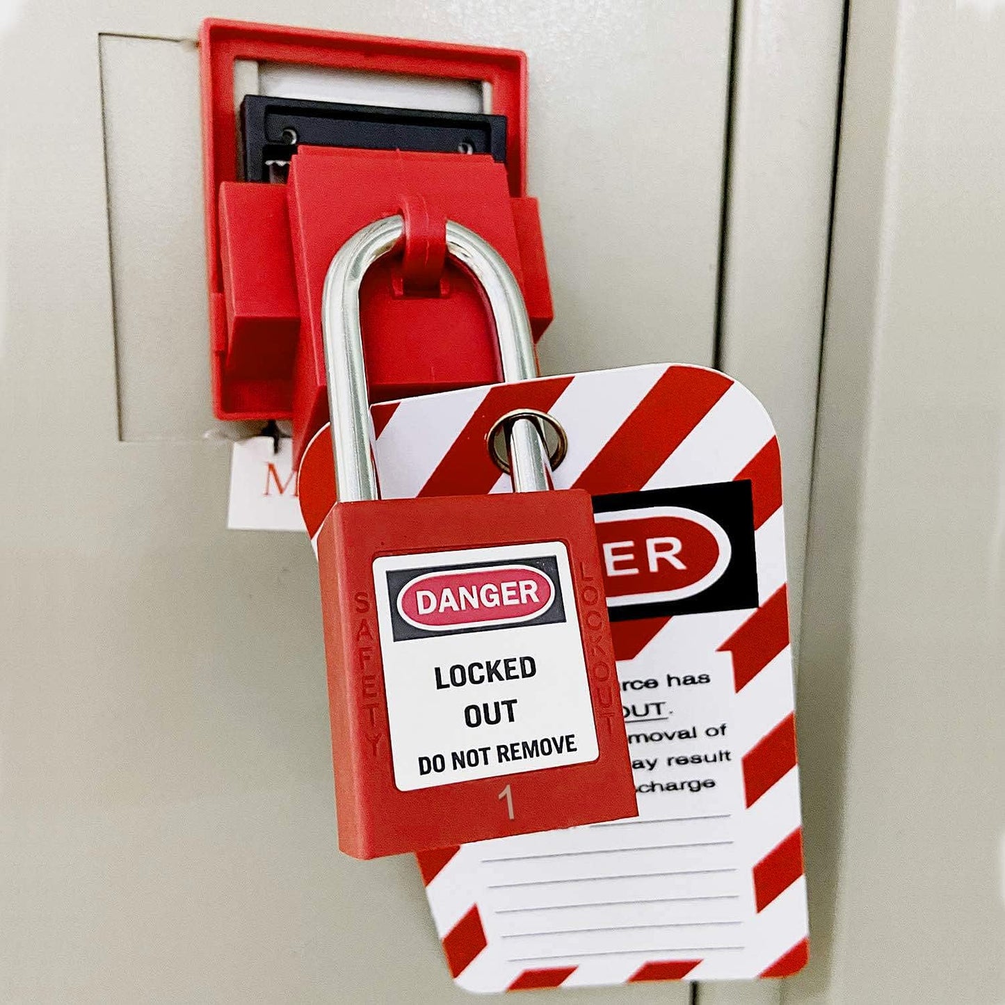Lockout Tagout Locks, Safety Padlock, Loto Locks Keyed Differently Lock Out Tag Out 100 pcs Safety Padlocks Plastic with 100 Lockout TagOut Tags Red