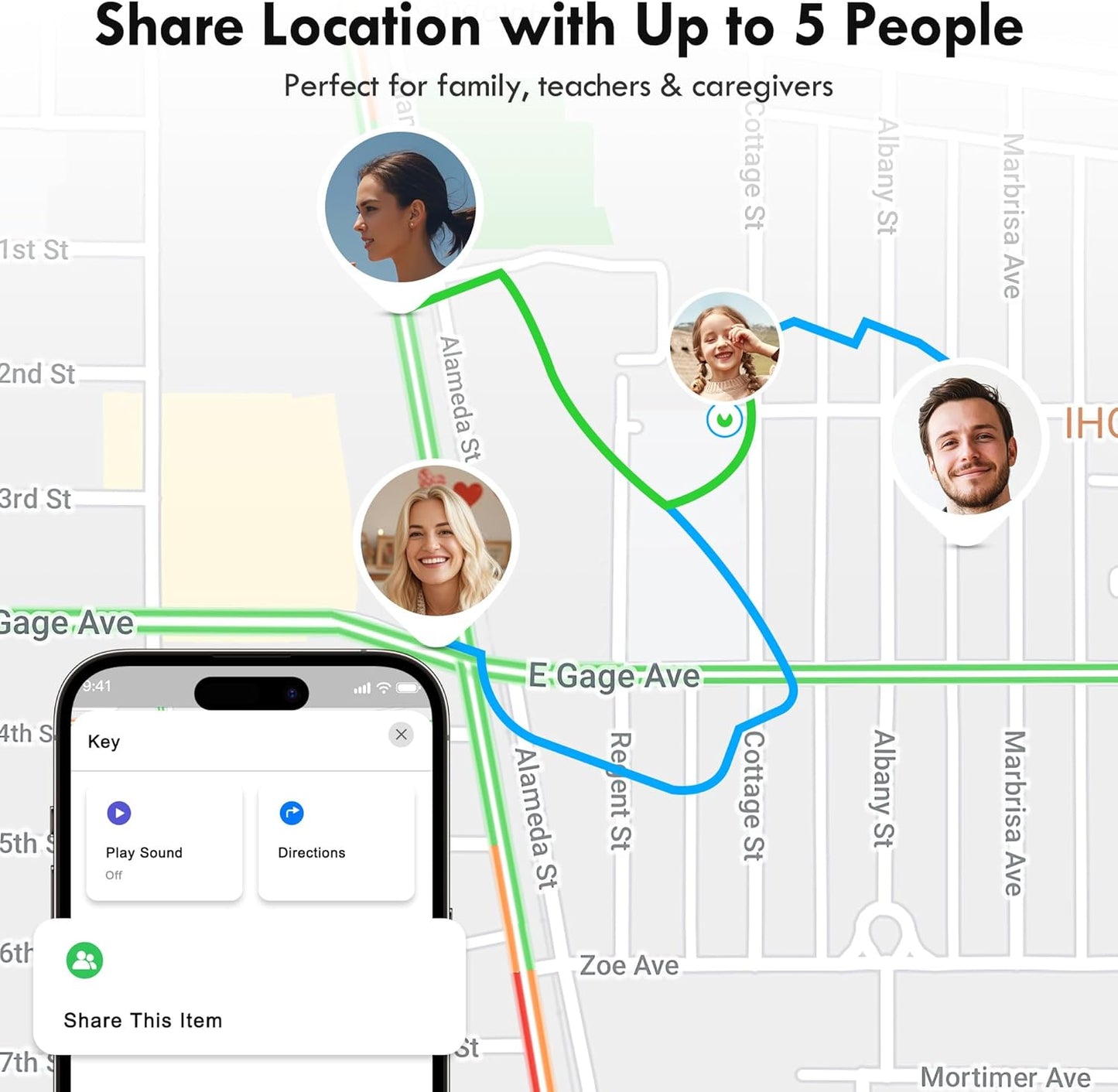GPS Tracker for Kids hidden 4pack, Security Tag with Pins Works with Find My (iOS only), Lost Mode, Anti-Removal Tracking Device for Children, Elderly, Pets, Backpack, No Monthly fee (Not for Android)