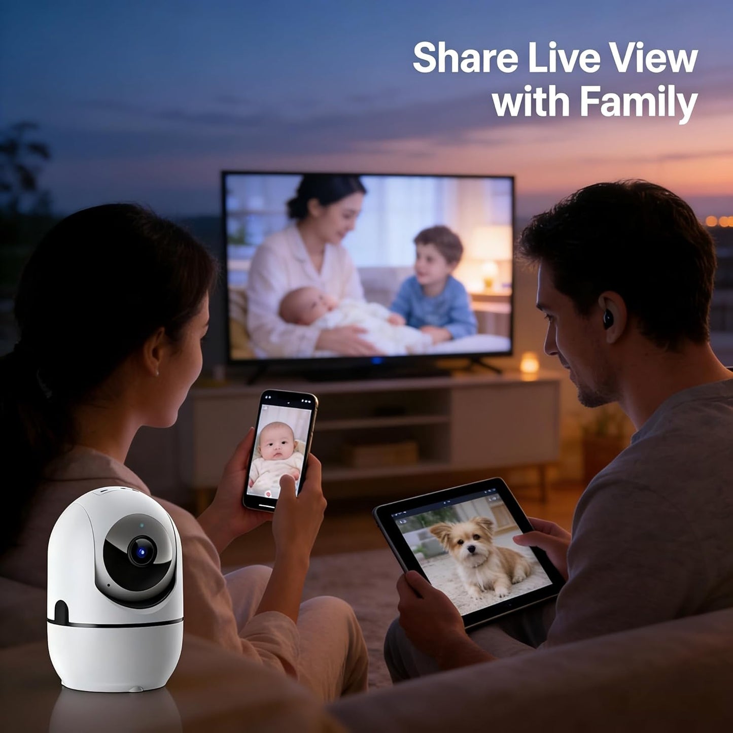 Indoor Security Camera, Indoor Camera for Home Security, WiFi Home Camera with 360° Pan Tilt, AI Motion Detection, Two-Way Audio, Night Vision for Baby, Pet, Elderly Monitoring