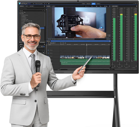85" Smart Board, 4K UHD Interactive Board, 20-Point Touch, Android 13, 8GB & 128GB, Screen Sharing, Bluetooth/WiFi/HDMI, All-in-One Meeting & Education Solution (Wall Mount Included)