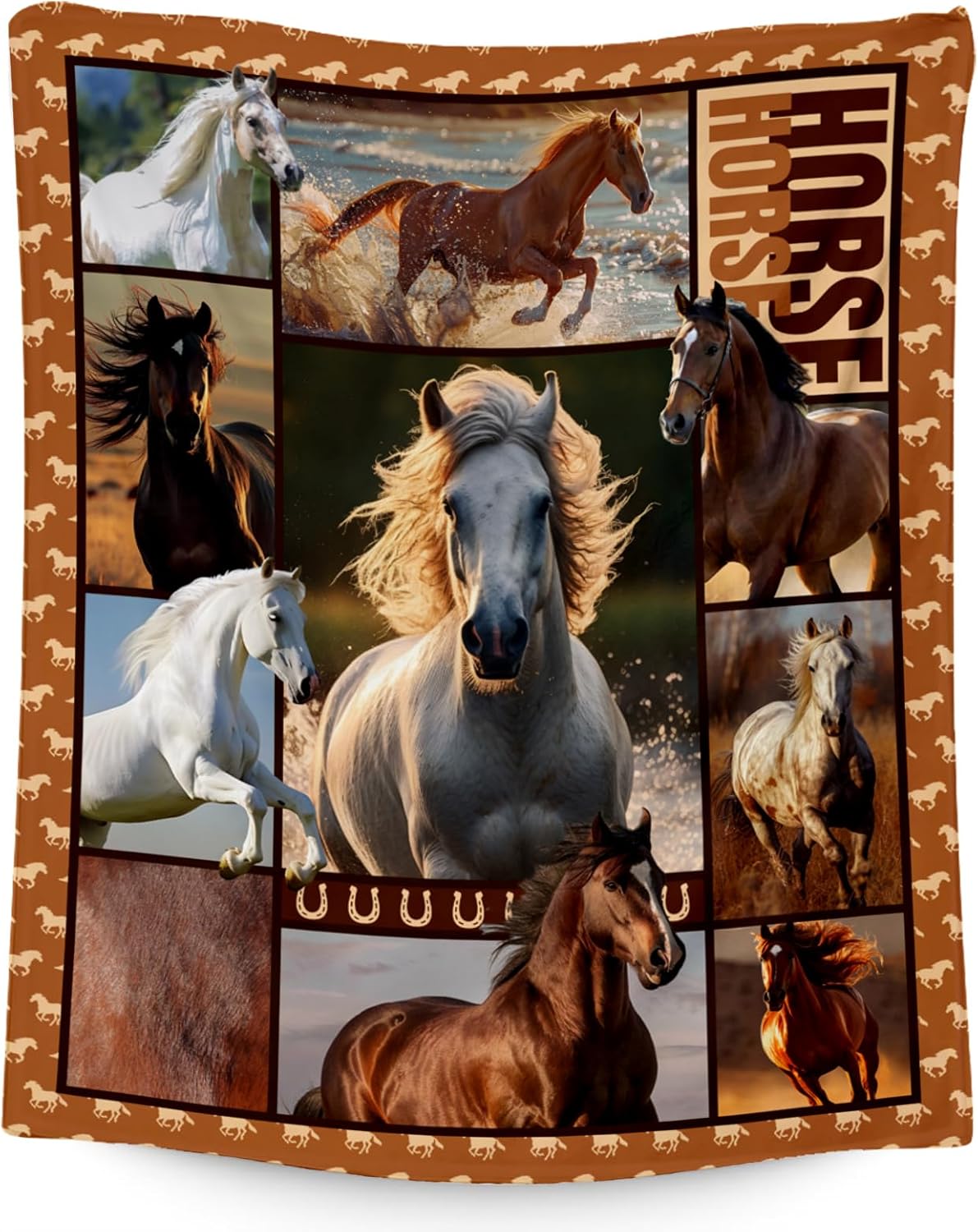 Horse Girls Blanket, Horse Gifts for Girl Ages 8-12 10-12, 30"x40" Kids Throw Blankets for Adults Women, Cowgirl Room Decor Western Throws for Animal Lovers