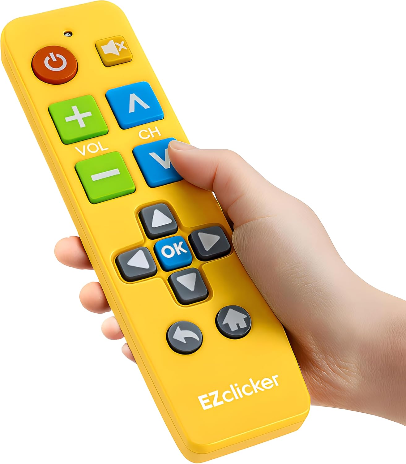 Plus Big Button Universal TV Remote (Yellow) Simple Easy to Use, Works with Major TV Brands (2xAAA Batteries Not Included)