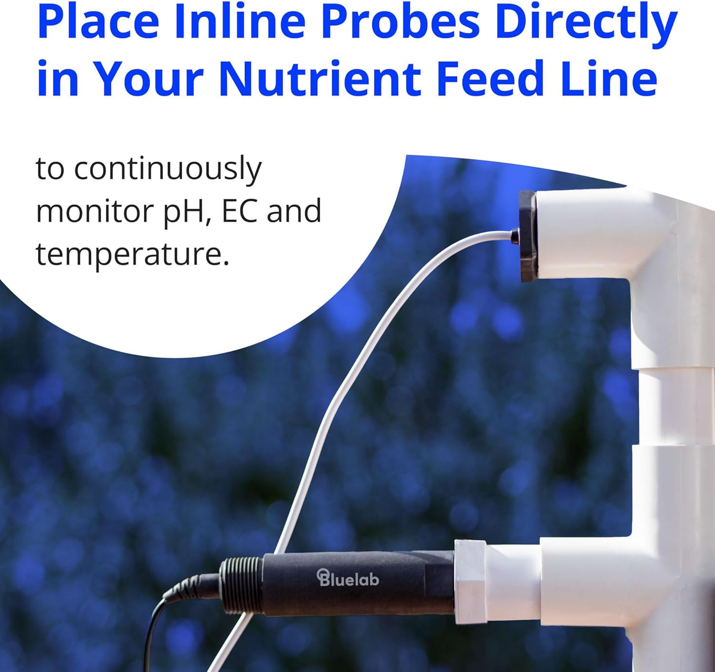 Bluelab Guardian Monitor Inline Wi-Fi for Real-time pH, Temperature, and Conductivity (TDS/PPM) Measurements in Water with Calibration, 3-1 Digital Nutrient Meter for Inline Dosing Systems