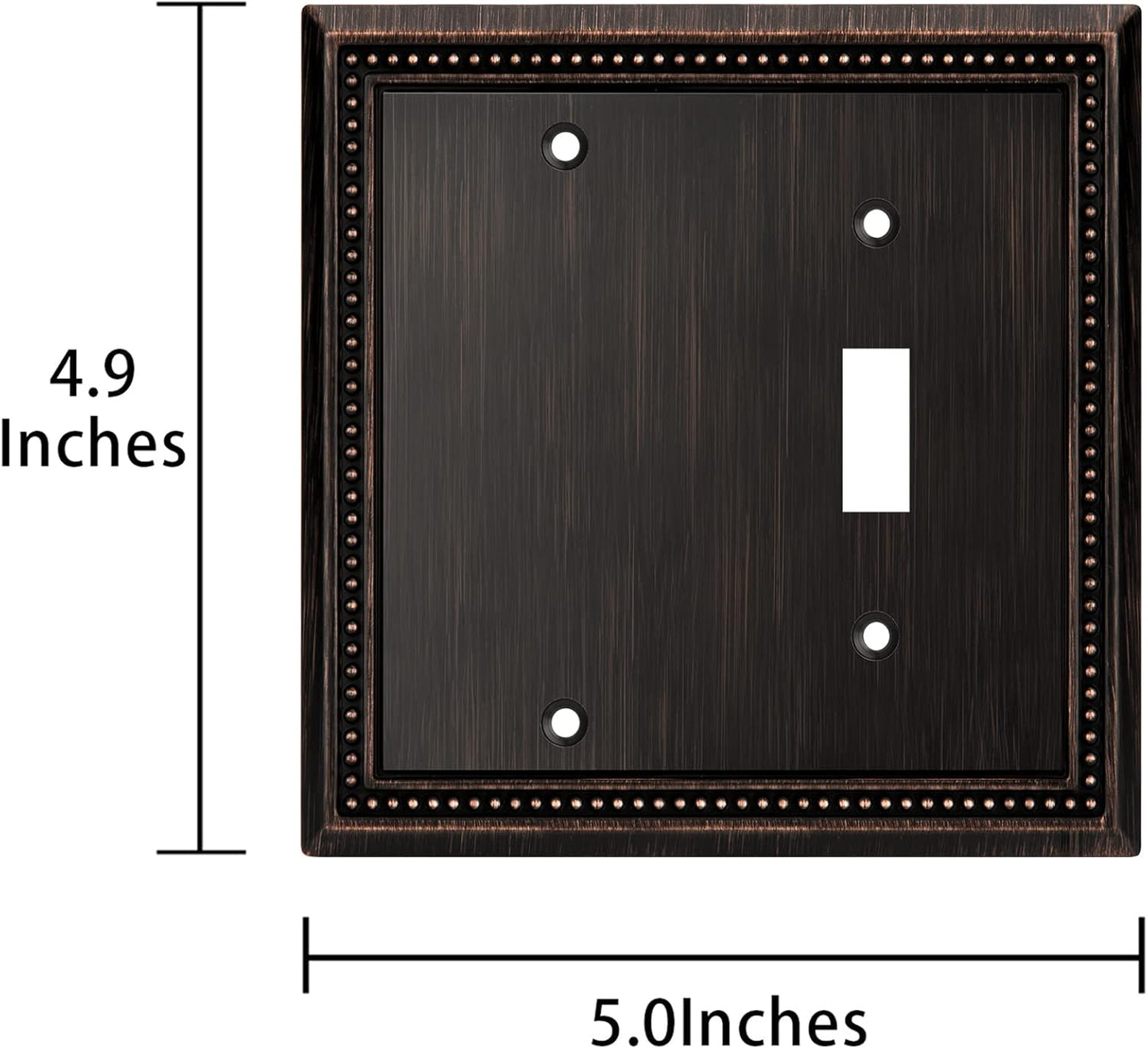 Henne Bery Sunken Pearls Heavy Duty Decorative Wall Plate Switch Plate Outlet Cover (Blank/Toggle, Aged Bronze)