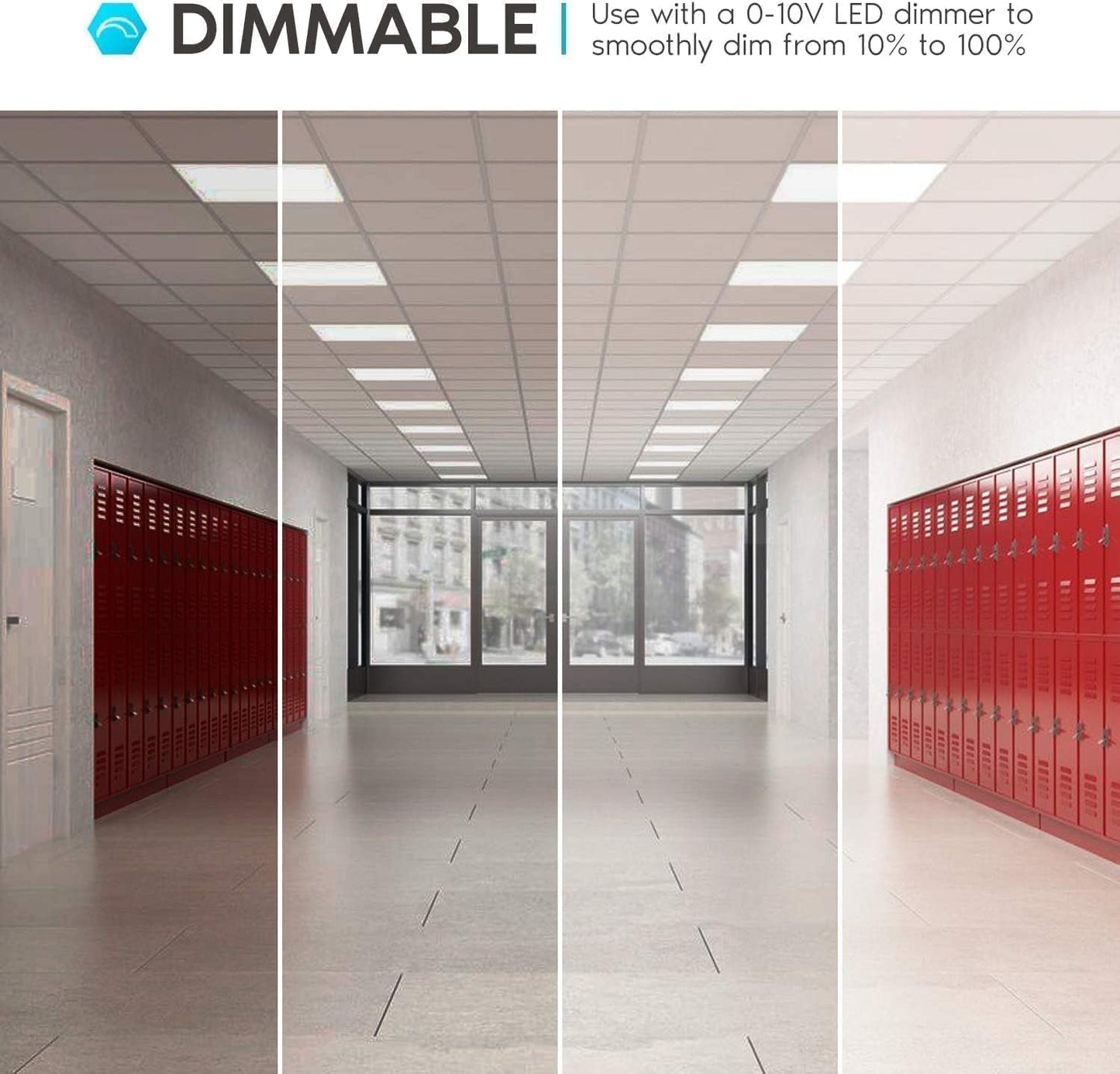 2x4 FT LED Light Flat Panel, 40-72W, 5 CCT 3K | 3.5k | 4K | 5K | 6.5K, Dimmable Recessed Drop Ceiling Lights, 3750/5000/6250/7500/9000 Lumens, Lay in Fixture for Office, 120-277V, UL DLC(12 Pack)