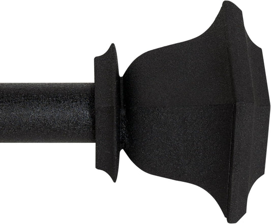 Deco Window Adjustable Curtain Rod for Windows 44 to 120 Inch (Pack of 1) Extendable Heavy Duty 1 Inch Iron Drapery Pole with Finials Wall Mounted French Door Curtain Rods (Dark Stone)