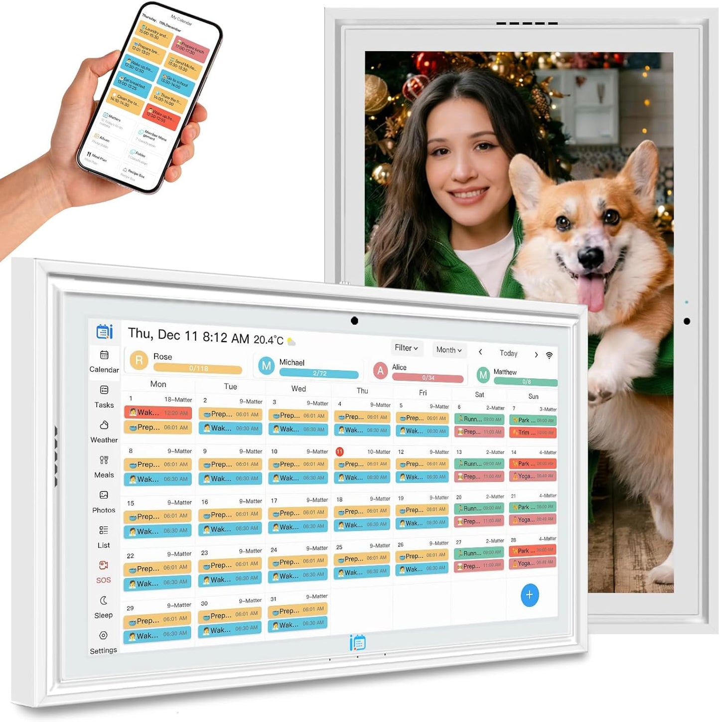 Digital Calendar wall touch screen 15.6" Great for Organizing Your 2026 Calendar, Syncs with Multiple Calendars(google calendar) Online, Horizontal, Vertical, and Wall Mountable