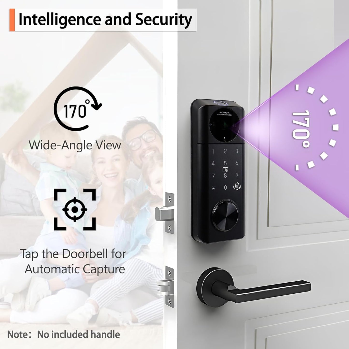 Video Smart Lock with Camera, 5 in 1 Keyless Entry Door Lock with App Control, Built-in WiFi Camera Deadbolt Lock for Front Door, Video Calling (Matte Black)