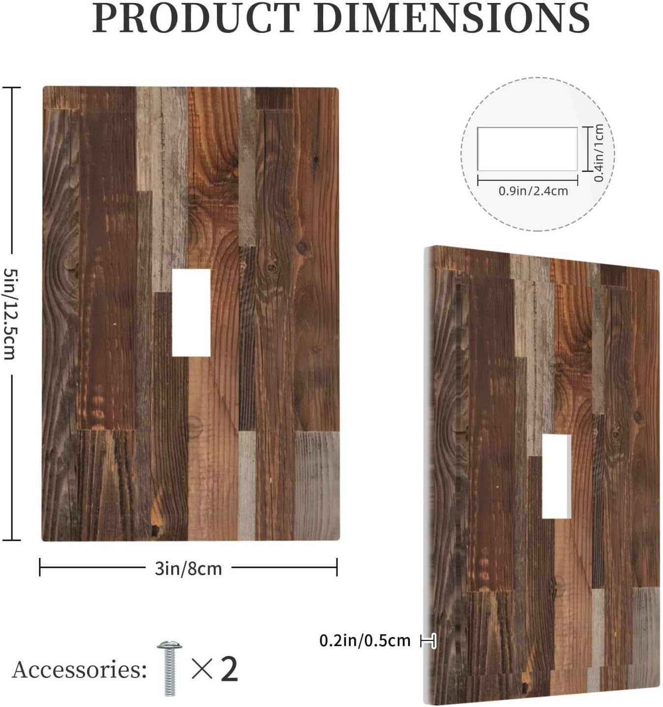 Vintage Brown Wooden Boards Print Wood Grain Decorative Light Switch Cover 1 Gang Single Toggle Device Electrical Faceplate Switchplates Decorator Outlet Wall Plate for Farmhouse Home Decor