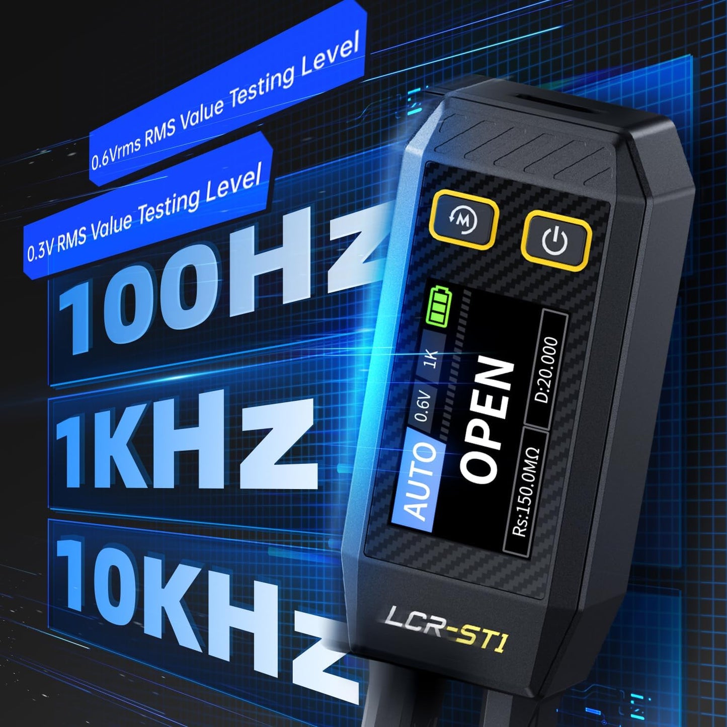 LCR-ST1 Mini Smart Bridge Tweezer LCR SMD Tester Resistance Capacitance Inductance Continuity Diode Test Measurement Tools