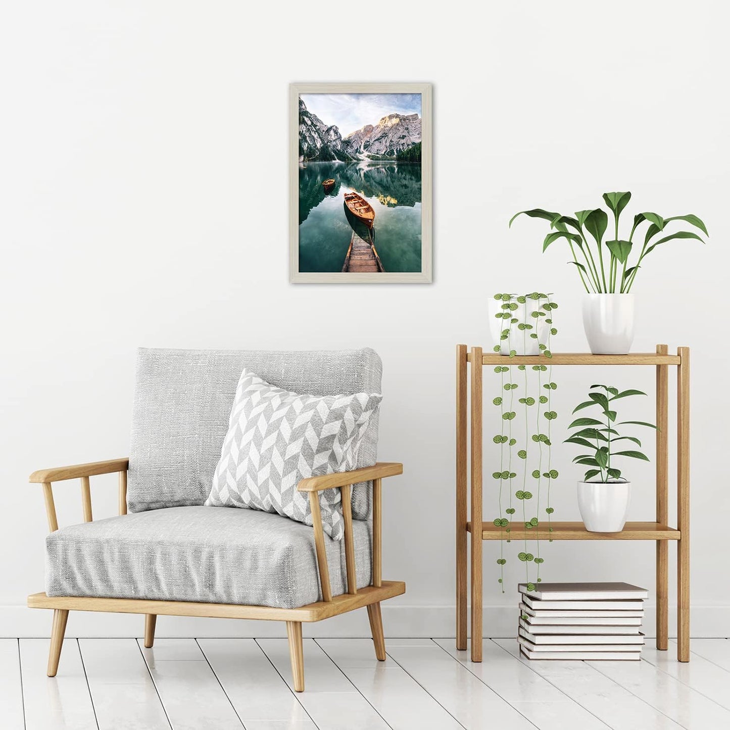 Americanflat 12x18 Poster Frame with Shatter-Resistant Glass - Signature Collection - Gallery-Style Frames Made of Engineered Wood - Photo Frame for Wall Display - Light Wood