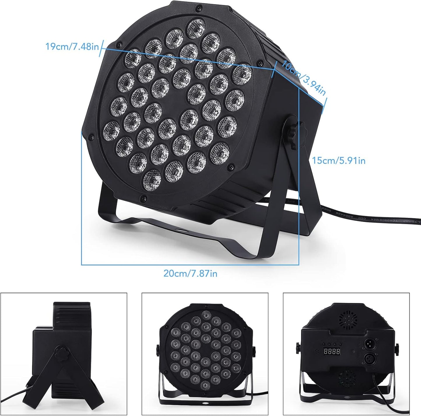 Dj Lights, 12 Pack 36 LED Par Lights Stage Lights with Sound Activated Remote Control & DMX Control, Stage Lighting Uplights for Wedding Club Music Show Christmas Holiday Party Lighting