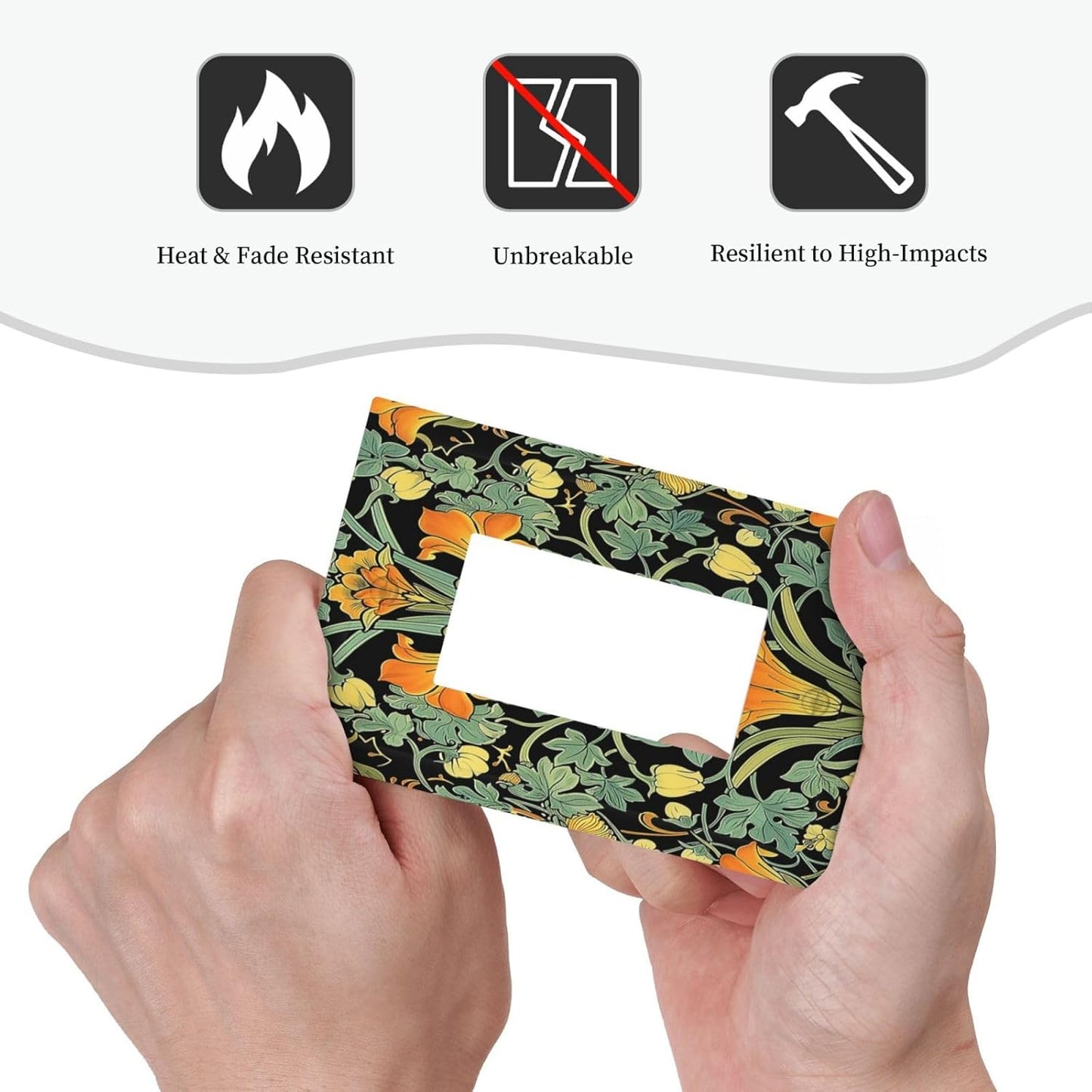 Decorative Outlet Covers William Morris Vintage Floral Green Yellow 1 Gang Single Rocker Light Switch Cover Plate Wall Plates GFCI Faceplate for Bedroom Home Decor