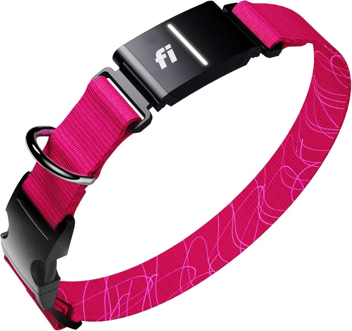 New Fi Series 3+ Smart Dog Tracker Collar [12 Month Membership Included] GPS Tracker for Dogs with Health & Behavior Monitoring, Escape Alerts, Waterproof, LED, Apple Watch Compatible (Pink, Small)
