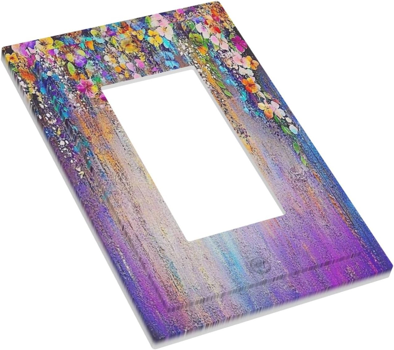 Colorful Country Flower Wildflower Floral Decorative Outlet Covers 1 Gang Single Rocker Light Switch Cover Plate Wall Plates Gfci Faceplate For Bed Room Living Room Decor
