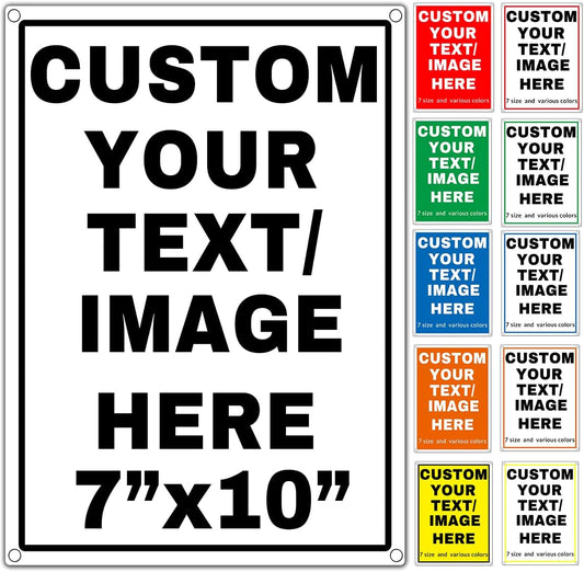 Custom Aluminum Signs – Personalized Weatherproof Metal Signs for Indoor & Outdoor Use – Multiple Sizes – Add Text/Logo – Optional Reflective & Double-Sided Printing – for Home, Business, Hazard, Garden, Door & Commercial Use (vertical 2, 10x7inch)