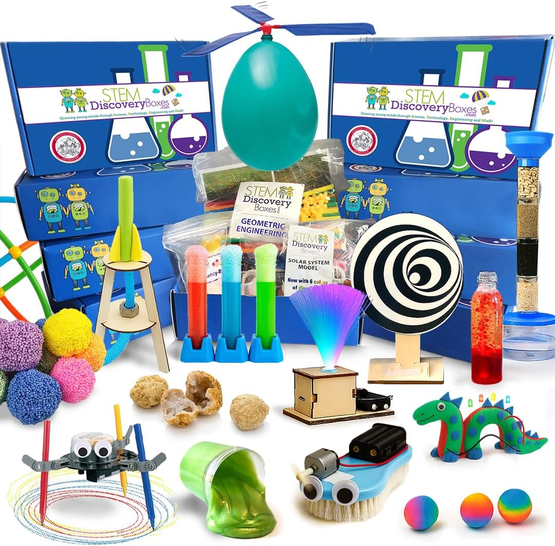 Stem Learning 9 Monthly Subscription Box Kits w/ 27 Projects - Summertime Remote School Building Toys - Science, Technology, Engineering, Mathematics - Activities for Kids Boys & Girls Ages 7-12